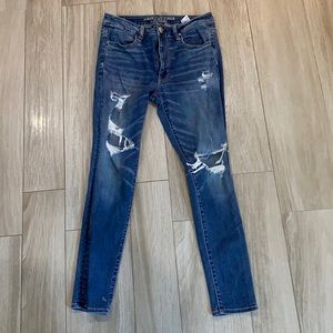 Blue denim ripped jeans American Eagle